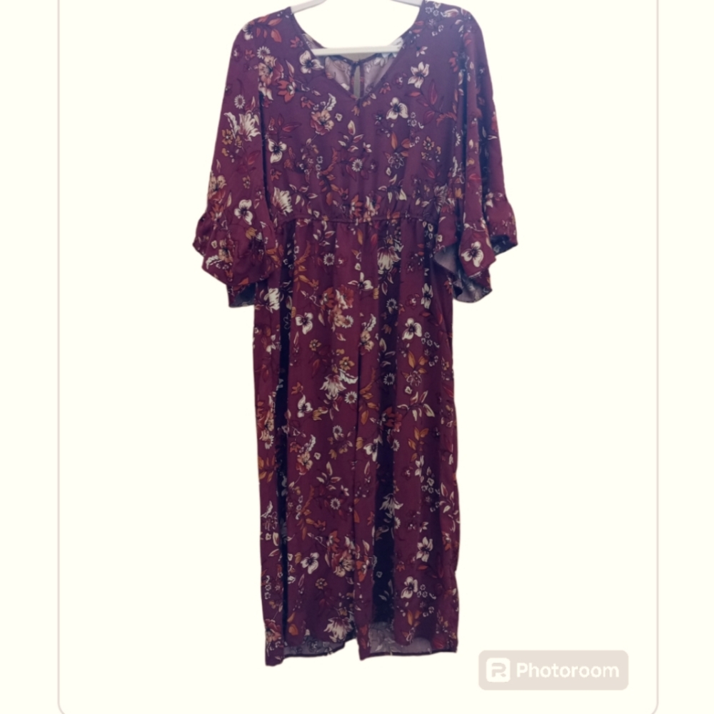 Eyeshadow Women's Floral Summer Cropped Jumpsuit Size Large